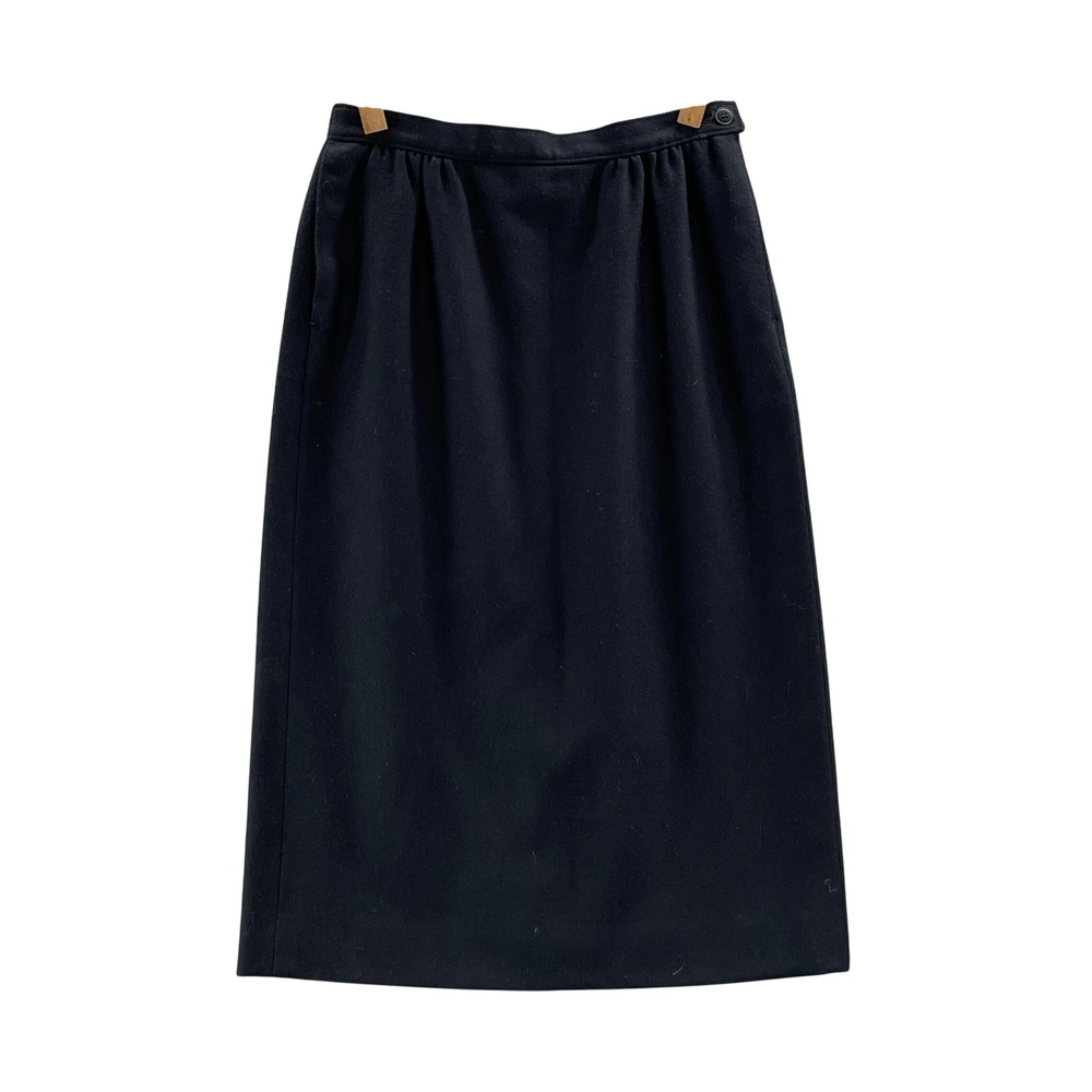 Pendleton Pencil Skirt Women 4P Black Virgin Wool Vintage Petite High Waist Midi